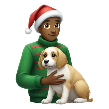 Christmas boy with a dog kakapo sticker