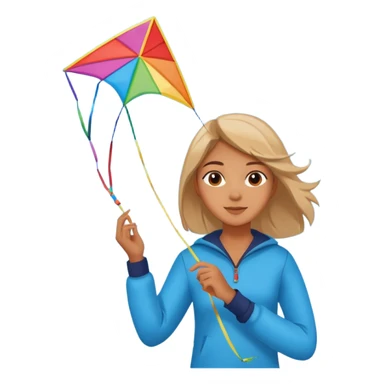 girl with kite,Kite Flyers, big kite. sticker