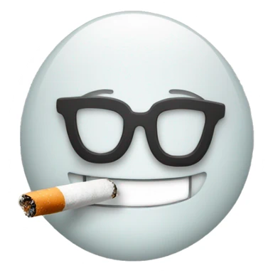 smile face smoking cigarette  sticker