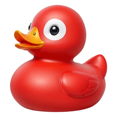 Red Rubber duck with StellaPop logo sticker