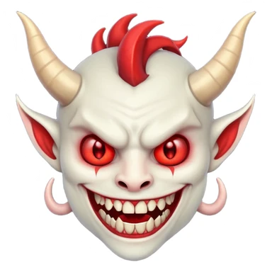 Big teeth smiling demon sticker