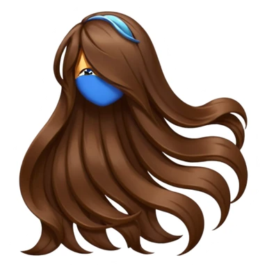 back view of long brown hair sticker