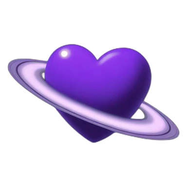 Purple heart shape Saturn sticker