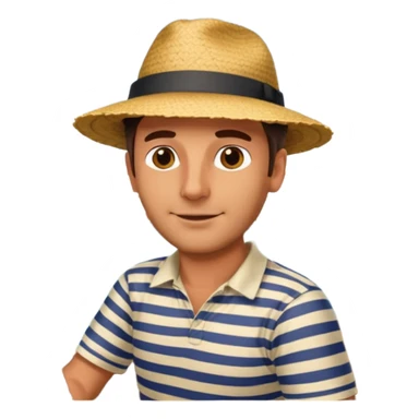 venice gondola driving italian man sticker