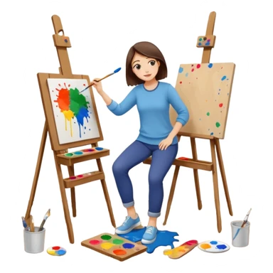 cozy art studio sticker