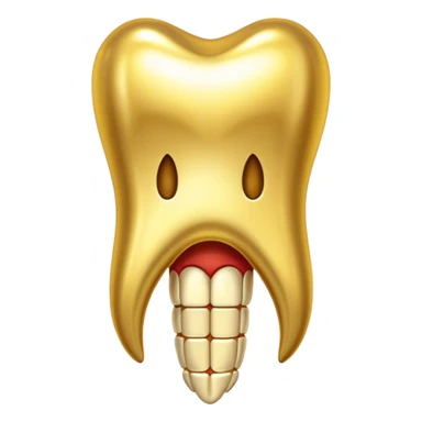 An ornate gilded tooth sticker