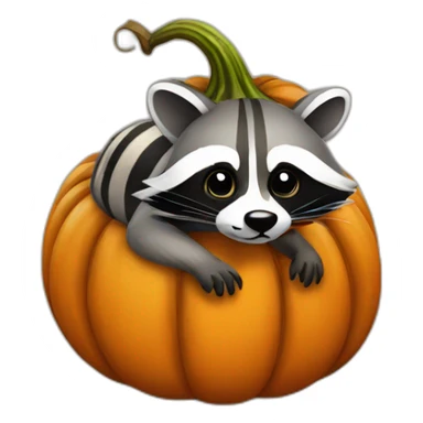 raccoon pumpkin sticker