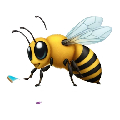 Bee on a skateboard  sticker