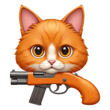 Cat clocking a gun sticker
