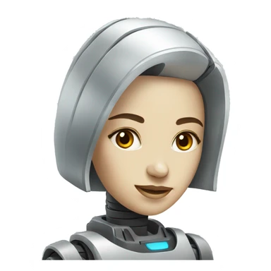 a beautiful female robot sticker