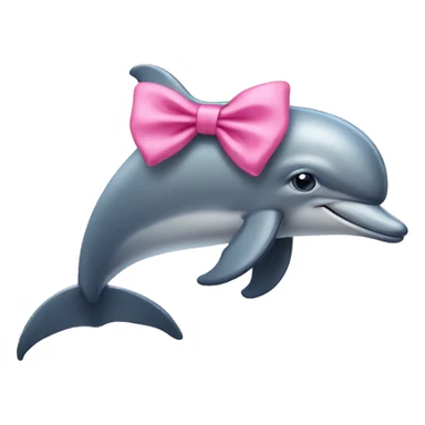 Dolphin wearing a pink bow sticker