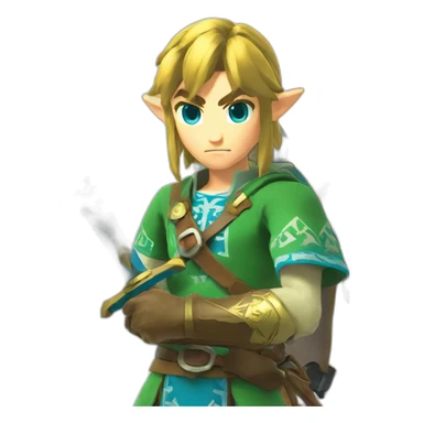 Zelda Breath of the wild Link with sword sticker