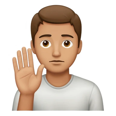 sad man raising hand sticker