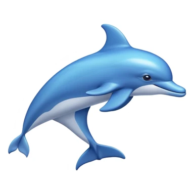 playful blue dolphin jumping sticker
