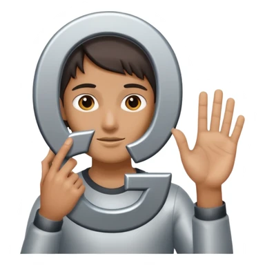 Make a person holding up a 67 sticker