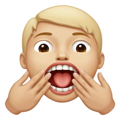 Mouth with hands coming out of the mouth from inside the mouth. Arm coming out of the mouth sticker