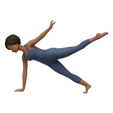 brunette woman with medium-length hair performing a Pilates pose sticker