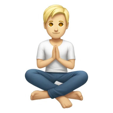 A man with blonde hair practicing yoga in the lotus pose, radiating serenity and focus sticker
