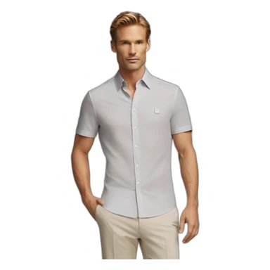 Creame un emoji de un hombre que vista camisas de marca HUGO BOSS sticker