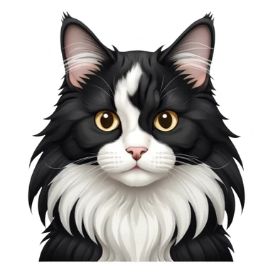 black and white tuxedo maine coon cat sticker