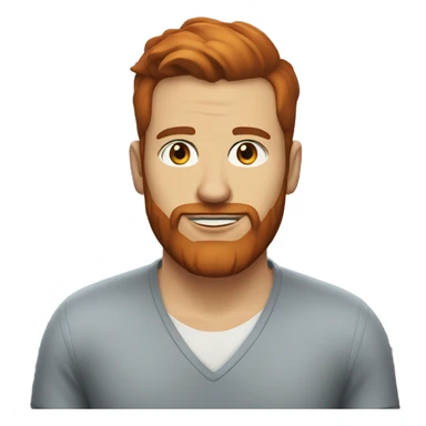 34 years old, white, brown-eyed, with a red beard and a model haircut. sticker