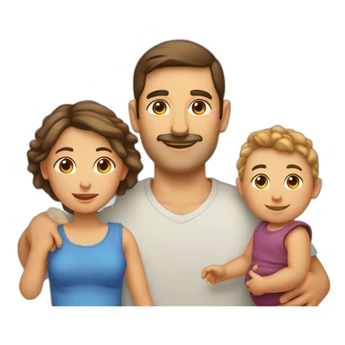 Une femme et un homme avec 2 bébé  sticker
