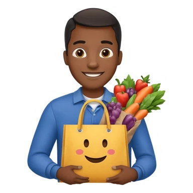 Market Shopper black man sticker