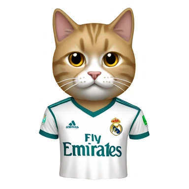 Gato con camiseta del real Madrid  sticker