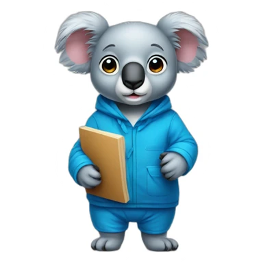 smart lean math cute koala man wearing blue cloth sticker