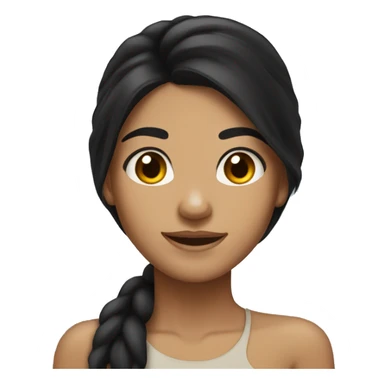 Tan girl long black hair brown eyes and dimples sticker