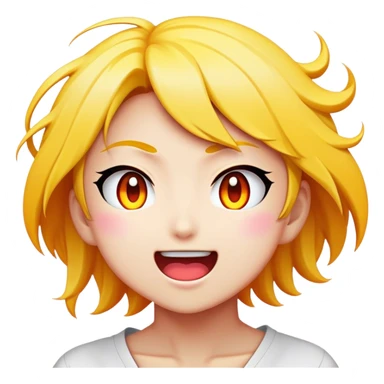 Cinematic Realistic Manga Comics Emoji, depicted as a dynamic stylized illustration inspired by Japanese manga art with bold lines and expressive characters, rendered with vibrant textures and energetic colorful lighting that captures its iconic style. sticker