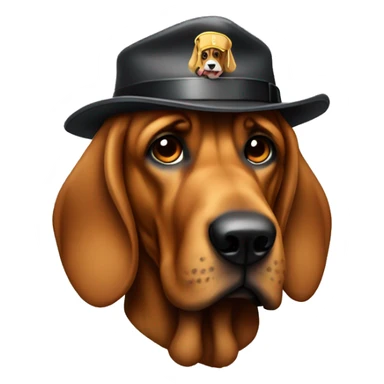Bloodhound with detective hat sticker