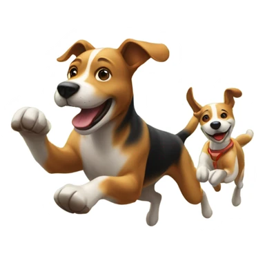 happy moment with dog outdoors sticker