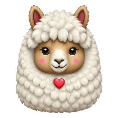 Alpaca with a heart sticker