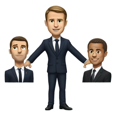 Macron qui porte Ronaldo  sticker