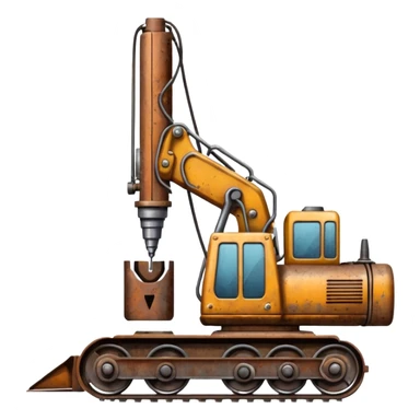 generate a drill machine on tracks sticker