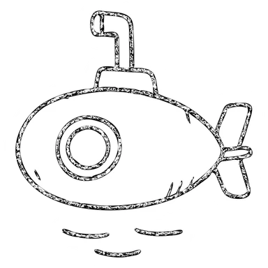 hand-drawn outlined denizaltı (submarine) icon sticker
