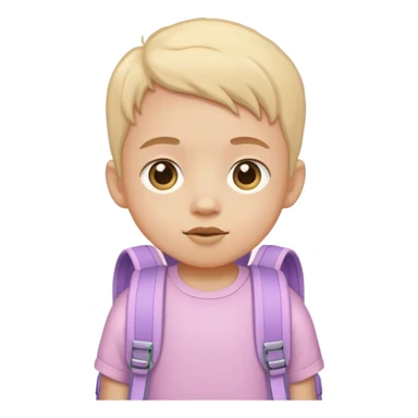 child with pastel backpack sticker