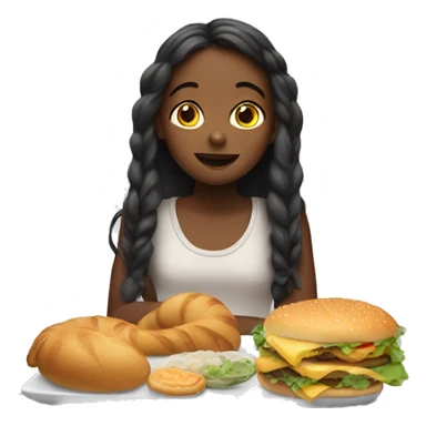 Girl dreaming of food sticker