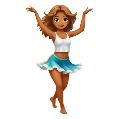 Girl dancing on the beach with ocean and sunset  sticker