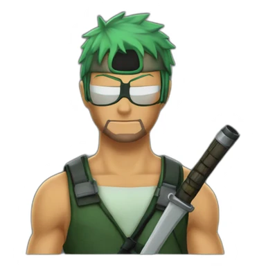 Roronoa zoro as gordon freeman sticker