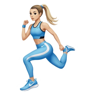 Melanie chisholm with a high ponytail wearing tight fitting athletic attire and Nike shoes sticker