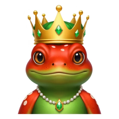 red frog in royal outfit and  sticker