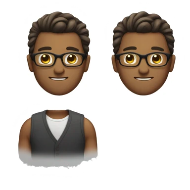 men with glasses and men bun sticker