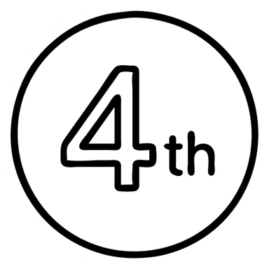first ,a 4 in a circle with 'th' in the circle sticker