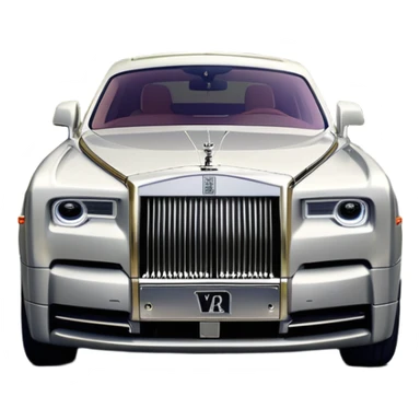 Rolls-Royce Phantom (2022) – cinematic-realistic Rolls-Royce Phantom emoji, its polished silver frame glistening under the sun as it glides down a winding, tree-lined road. The iconic Spirit of Ecstasy hood ornament stands proudly, the V12 engine hums silently  sticker