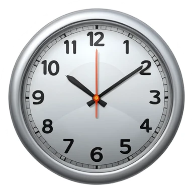 Create a round silver clock now. The time is 17:30 sticker