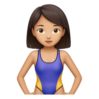 Asian girl wearing swimsuit  sticker
