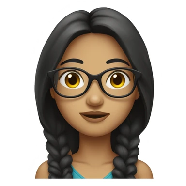 Girl with Long Dark hair and Glases  sticker