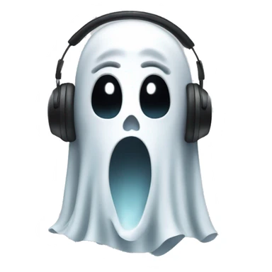 Ghost with a headset sticker